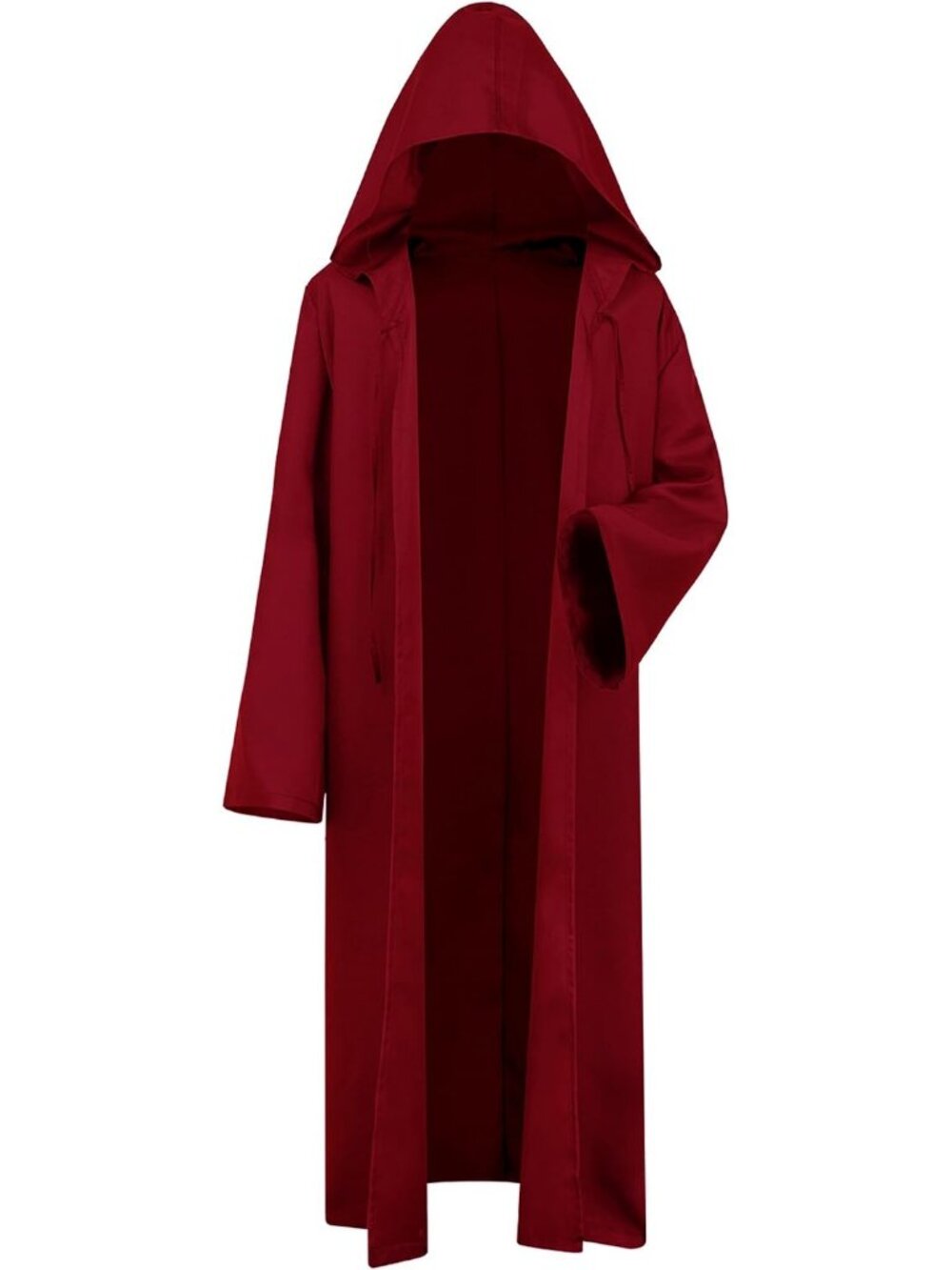 Men's Burgundy Classic Tunic Hooded Uniform Robe Cosplay Cloak Costume Halloween